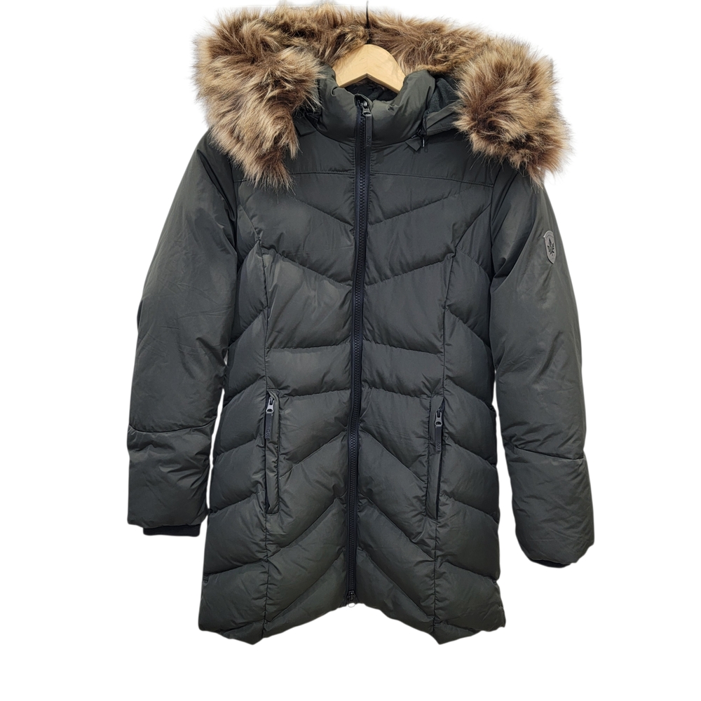REDX Outerwear Hooded Puffer Jacket Green Mid-Length Winter Parka Women’s M - Picture 4 of 17